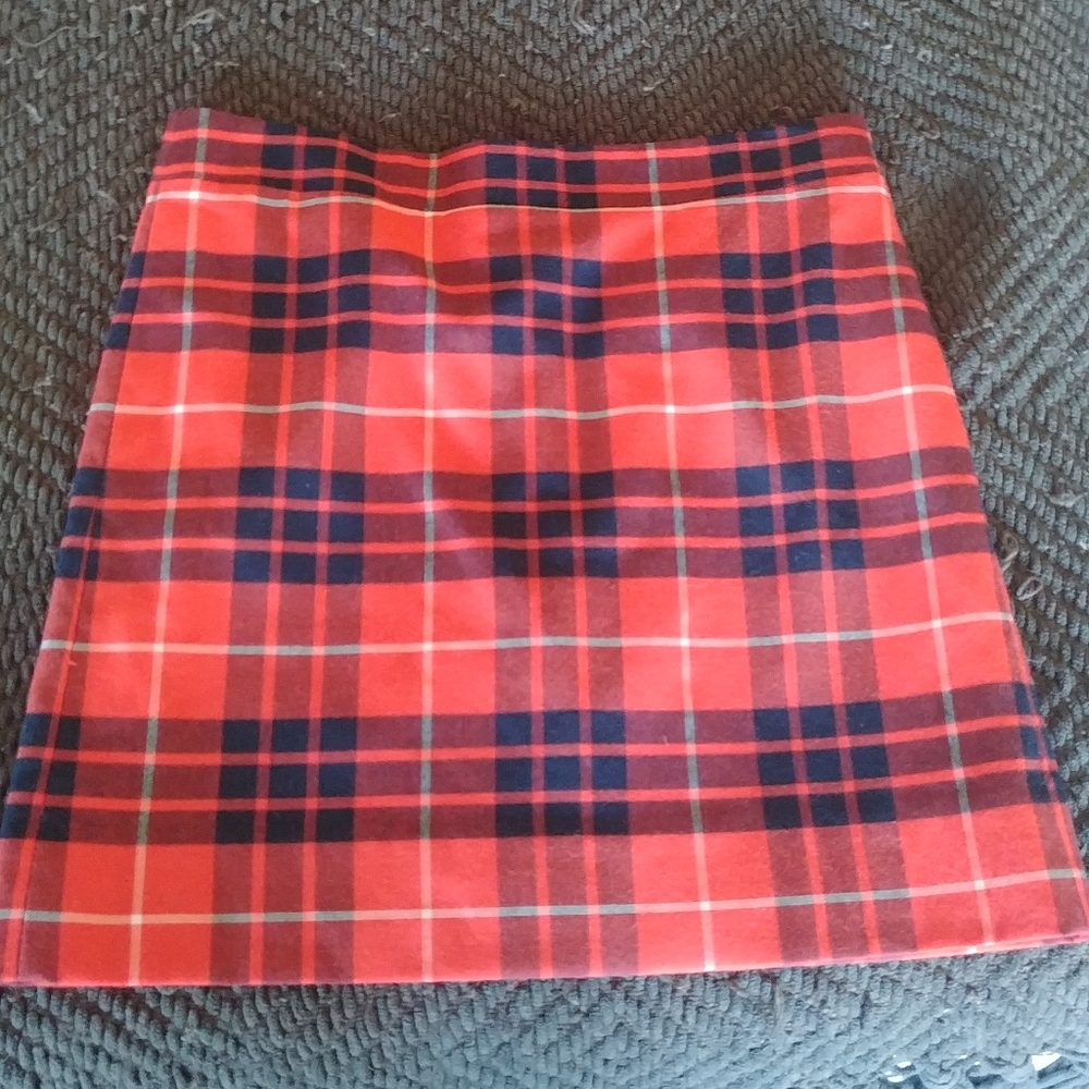 J. Crew Plaid Tartan Mini A line Skirt Zip Back